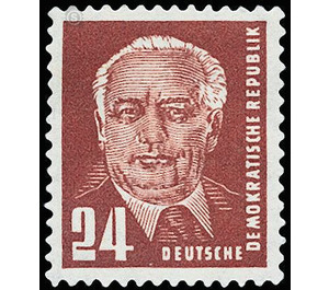 Postage stamps: President Wilhelm Pieck  - Germany / German Democratic Republic 1952 - 24 Pfennig