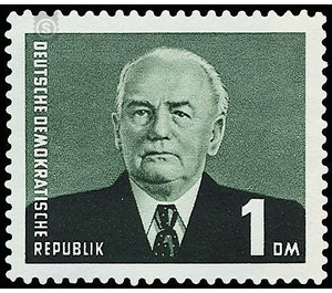 Postage stamps: President Wilhelm Pieck  - Germany / German Democratic Republic 1953 - 100 Pfennig