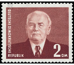 Postage stamps: President Wilhelm Pieck  - Germany / German Democratic Republic 1953 - 200 Pfennig