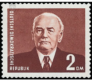 Postage stamps: President Wilhelm Pieck  - Germany / German Democratic Republic 1958 - 200 Pfennig