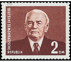 Postage stamps: President Wilhelm Pieck  - Germany / German Democratic Republic 1958 - 200 Pfennig