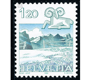 Postal stamp - Aries  - Switzerland 1982 - 120 Rappen