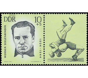 Preservation of National Remembrance and Memorial Sites: athletes, concentration camp victims  - Germany / German Democratic Republic 1963 - 10 Pfennig