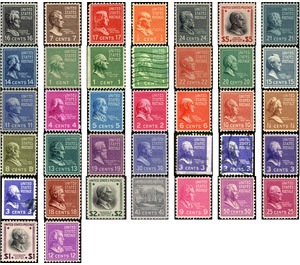 Presidential Issue - United States of America 1938 Set