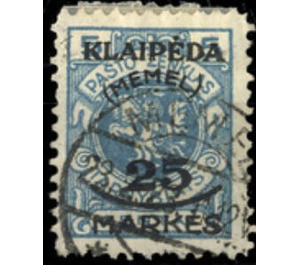 Print I on officiel stamp - Germany / Old German States / Memel Territory 1923 - 25