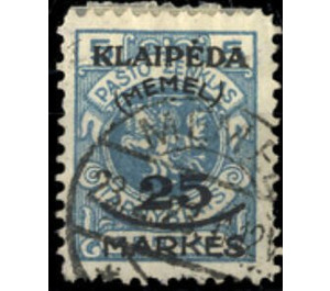 Print I on officiel stamp - Germany / Old German States / Memel Territory 1923 - 25