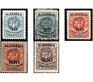 Print I on officiel stamp - Germany / Old German States / Memel Territory 1923 Set