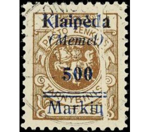 Print II on officiel stamp - Germany / Old German States / Memel Territory 1923 - 500