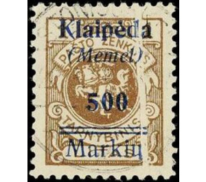 Print II on officiel stamp - Germany / Old German States / Memel Territory 1923 - 500