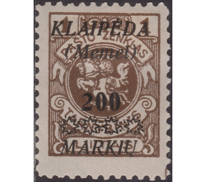 Print III on officiel stamp - Germany / Old German States / Memel Territory 1923 - 200
