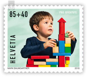 Pro Juventute - Series "Carefree childhood" - Building blocks  - Switzerland 2018 - 85 Rappen