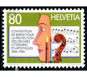 Protection of literature and art  - Switzerland 1986 - 80 Rappen