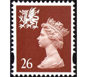 Queen Elizabeth II - Wales - Machin Portrait - United Kingdom / Wales Regional Issues 1998 - 26