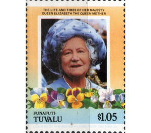 Queen Elizabeth Then Queen Mother - Polynesia / Tuvalu, Funafuti 1985