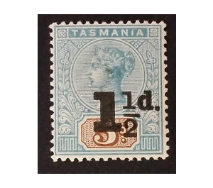 Queen Victoria, surcharged in black - Tasmania 1904