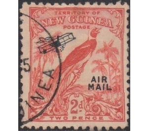 Raggiana Bird-of-paradise (Paradisaea raggiana) overprinted - Melanesia / New Guinea 1932 - 2