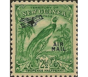 Raggiana Bird-of-paradise (Paradisaea raggiana) overprinted - Melanesia / New Guinea 1934