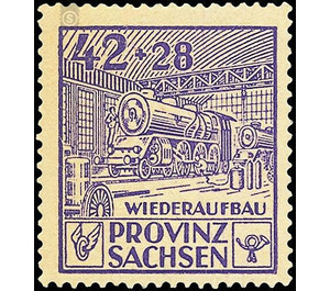 reconstruction  - Germany / Sovj. occupation zones / Province of Saxony 1946 - 42 Pfennig