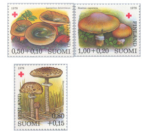 Red Cross- Mushrooms  - Finland 1978 Set