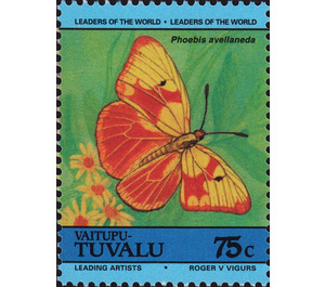 Red-splashed Sulphur (Phoebis avellaneda) - Polynesia / Tuvalu, Vaitupu 1985