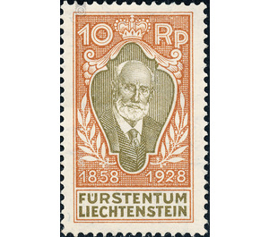 Regierungsjubiläum  - Liechtenstein 1928 - 10 Rappen