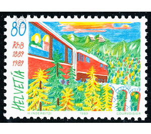 Rhaetian Railway  - Switzerland 1989 - 80 Rappen