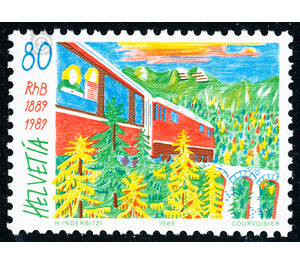 Rhaetian Railway  - Switzerland 1989 - 80 Rappen