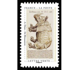 "Rhinoceros" by Dürer - France 2020