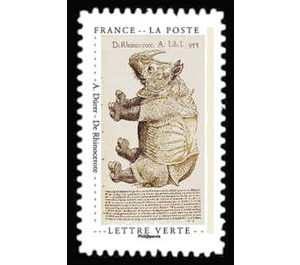 "Rhinoceros" by Dürer - France 2020