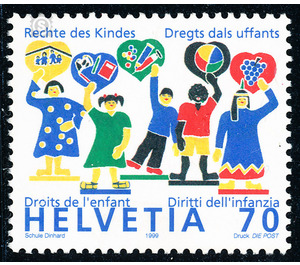 Rights of the child  - Switzerland 1999 - 70 Rappen