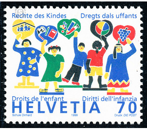 Rights of the child  - Switzerland 1999 - 70 Rappen