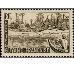 Rives du Maroni 1.50₣ - South America / French Guiana 1947 - 1.50
