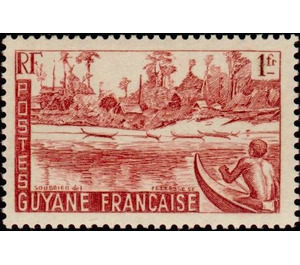 Rives du Maroni 1₣ - South America / French Guiana 1947 - 1