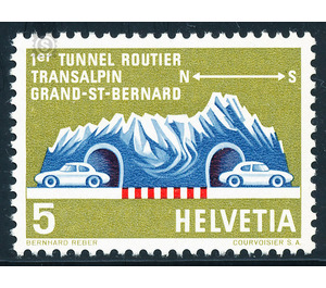 Road tunnel St. Bernhard  - Switzerland 1964 - 5 Rappen