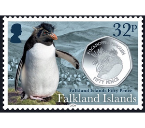 Rockhopper Penguin and Coin - South America / Falkland Islands 2020