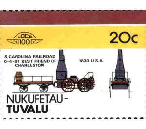 S.Carolina Railroad 0-4-0T Best Friend of Charleston 1830 U… - Polynesia / Tuvalu, Nukufetau 1986