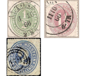Schleswig, Holstein, Lauenburg - Value in oval - - Germany / Old German States / Schleswig Holstein & Lauenburg 1865 Set