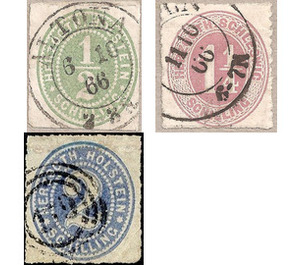 Schleswig, Holstein, Lauenburg - Value in oval - - Germany / Old German States / Schleswig Holstein & Lauenburg 1865 Set