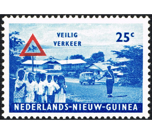 School children crossing street - Melanesia / Netherlands New Guinea 1962 - 25