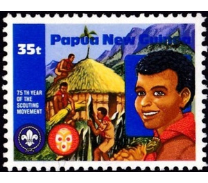 Scout, and hut building - Melanesia / Papua and New Guinea / Papua New Guinea 1982 - 35