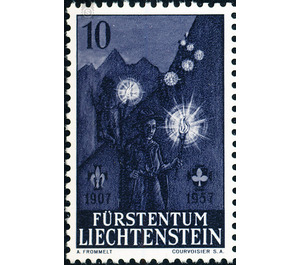 scout  - Liechtenstein 1957 - 10 Rappen