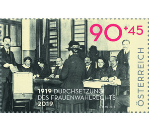Series: 100 years of the VÖPh - 100 years of women's suffrage in Austria  - Austria / II. Republic of Austria 2019 - 90 Euro Cent