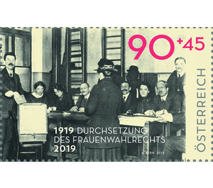 Series: 100 years of the VÖPh - 100 years of women's suffrage in Austria  - Austria / II. Republic of Austria 2019 - 90 Euro Cent