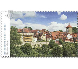 Series "Germany's most beautiful panoramas" - Rothenburg on the Tauber (stamp 1) - Germany / Federal Republic of Germany 2019 - 45 Euro Cent