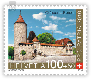 Series Pro Patria - Castles in Switzerland - Castle Romont  - Switzerland 2018 - 100 Rappen