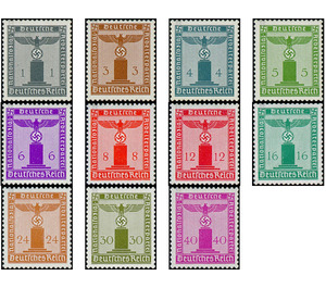 Service stamp series: official stamps of the party  - Germany / Deutsches Reich 1942 Set