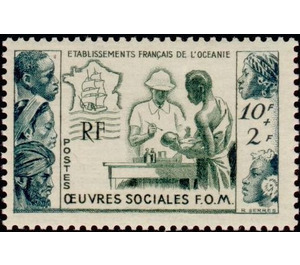 Social works in favor of the Overseas France - Polynesia / French Oceania 1950