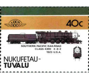 Southern Pacific Railroad Class 4300 4-8-2 1923 USA - Polynesia / Tuvalu, Nukufetau 1986