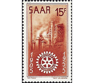 Special edition on the 50th anniversary of the International Rotary Association  - Germany / Saarland 1955 - 1,500 Pfennig