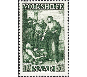 Special stamp series: Charity issue in favor of Volkshilfe - Germany / Saarland 1949 - 12 Franc